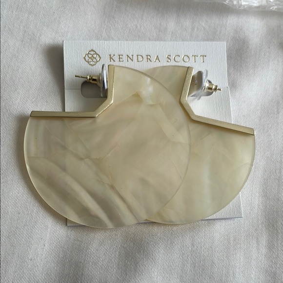 Kendra Scott Gold Ivory Kai Earrings - Picture 2 of 7